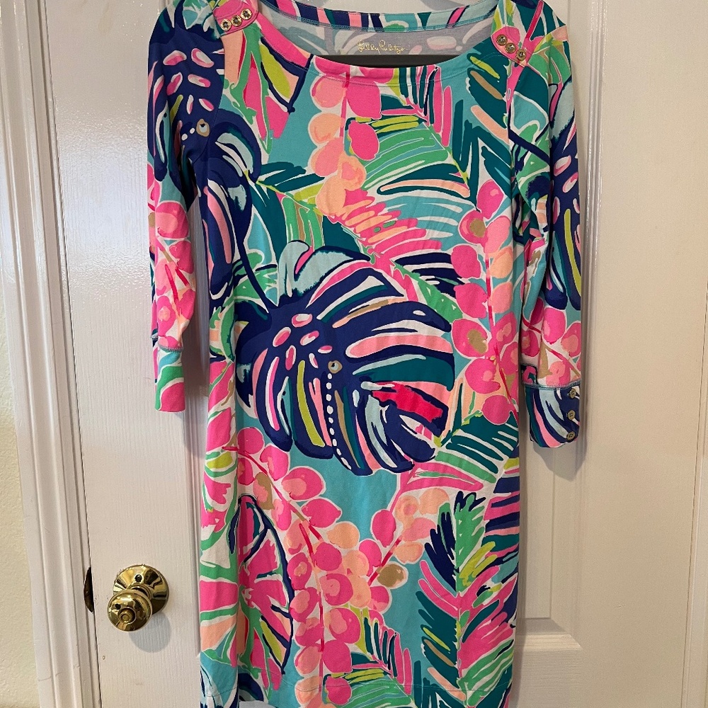 Lilly Pulitzer Women's Size S Sophie Dress Exotic Garden cruise Florida preppy